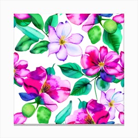 Seamless Pattern With Flowers 2 Canvas Print