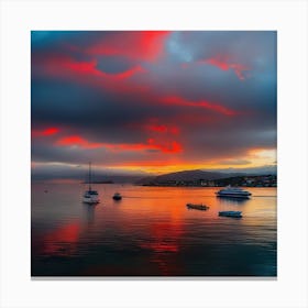 Sunset Over The Bay Canvas Print