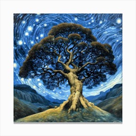 Starry Night Tree Canvas Print