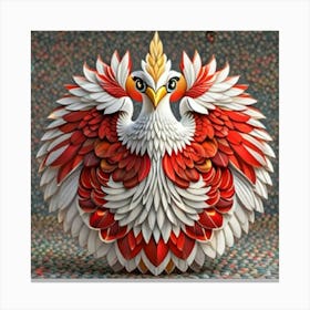 Gallina Roja Y Blanca Exibiendo Plumaje Canvas Print