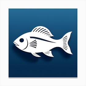 Fish On A Blue Background Canvas Print