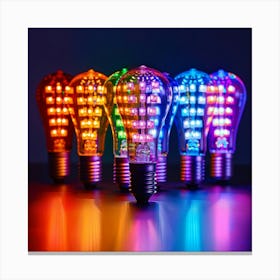 Stockcake Colorful Light Bulbs 1719803155 Canvas Print