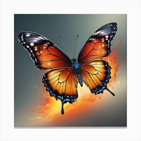 Butterfly On Fire 3 Canvas Print