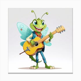 Frog With Guitar Canvas Print