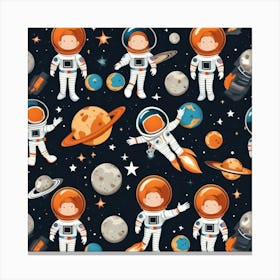 Astronauts In Space 4 Canvas Print