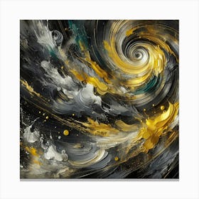 Black And Gold Abstract Painting Canvas Print