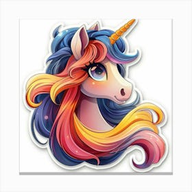 Unicorn Sticker 141 Canvas Print