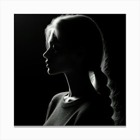 Silhouette Portrait Of A Woman Canvas Print