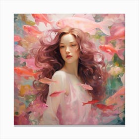 Woman in Pink Fantasy Canvas Print