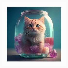 Cat In A Jar Canvas Print