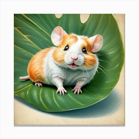 Hamster On Leaf 4 Canvas Print