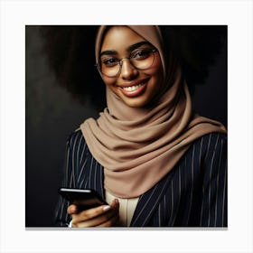 Portrait Of A Young African American Woman Canvas Print