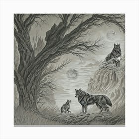 Wolf Trio Canvas Print