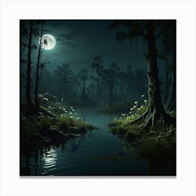 Full Moon In The Forest 8 Canvas Print