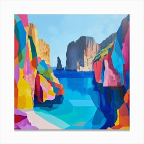 Colourful Abstract Calanques National Park France 3 Canvas Print
