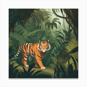 Tiger In The Jungle 5 Canvas Print