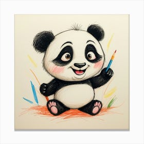 Panda Bear Drawing 6 Canvas Print