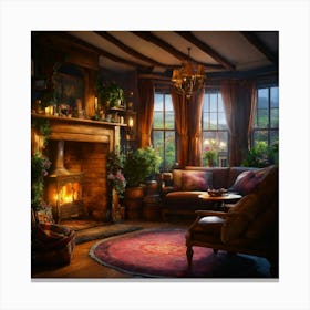 Cozy Living Room 4 Canvas Print