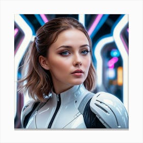 Futuristic Girl In Futuristic Suit 1 Canvas Print