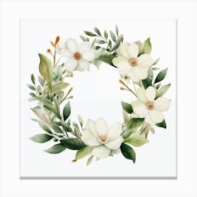 Magnolia Wreath 1 Canvas Print