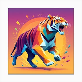 Low Poly Tiger Canvas Print