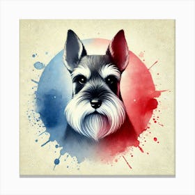 Watercolor Miniature Schnauzer 1 Canvas Print