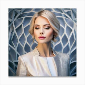 Firefly Elegant Woman With A Dreamy Geometric Background 83932 Canvas Print