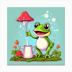 A cartoon frog 1 Canvas Print