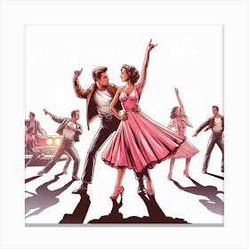 Dancers In A Car Canvas Print