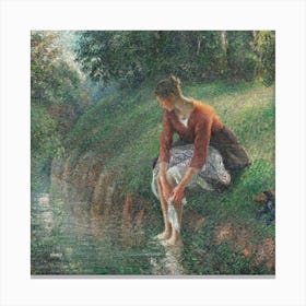 Woman Washing Her Feet Canvas Print