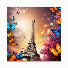 Paris With Butterflies 175 Canvas Print