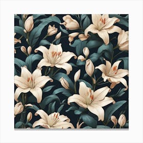 Aesthetic style, flower of Lily pattern 1 Canvas Print