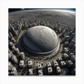 Futuristic City On The Moon Canvas Print