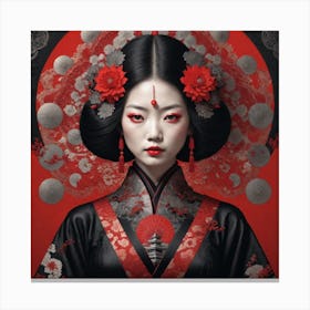 Japanese Woman in kimono Canvas Print