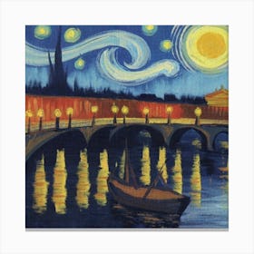 Starry Night Over The Seine Canvas Print