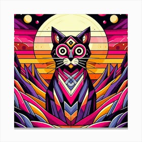 Spindle Low Poly Cat Canvas Print