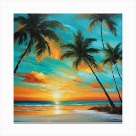 Sunset At The Beach 763 Canvas Print