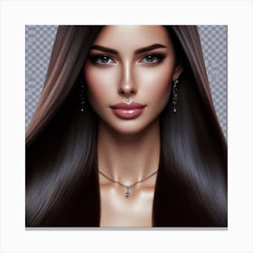 Beautiful Woman With Long Hair Canvas Print