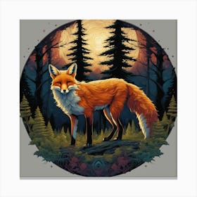 Fox In The Woods 21 Canvas Print