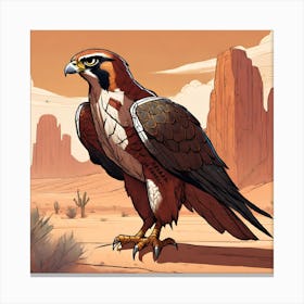 Hawk In The Desert Canvas Print