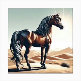 Illustration Arabian stallion 2 Canvas Print