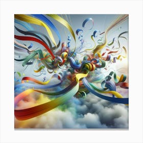 Colorful Ribbons In The Sky Canvas Print