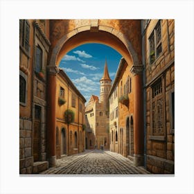 Cobblestone Alley Canvas Print