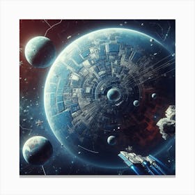 Spaceships In Space 1 Canvas Print