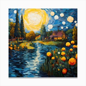 Riverside Oasis: A Garden Tale Canvas Print