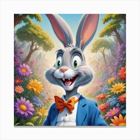 Rabbit In The Woods 1 Canvas Print