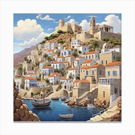 Greece Village Canvas Print