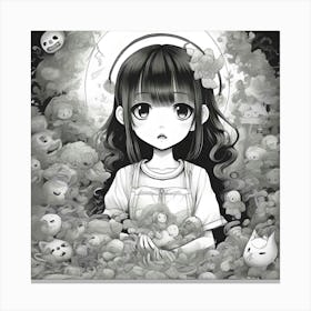 Girl In A Forest Canvas Print