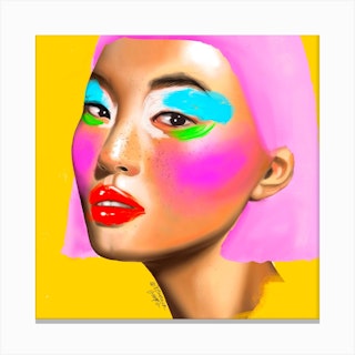 Candy Girl Square Canvas Print