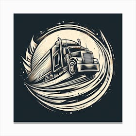 Semi Truck Canvas Print